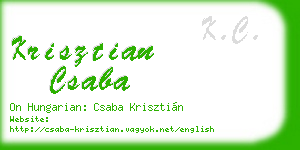 krisztian csaba business card